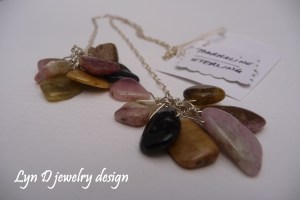 free form tourmaline on sterling link chain 4